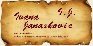 Ivana Janašković vizit kartica